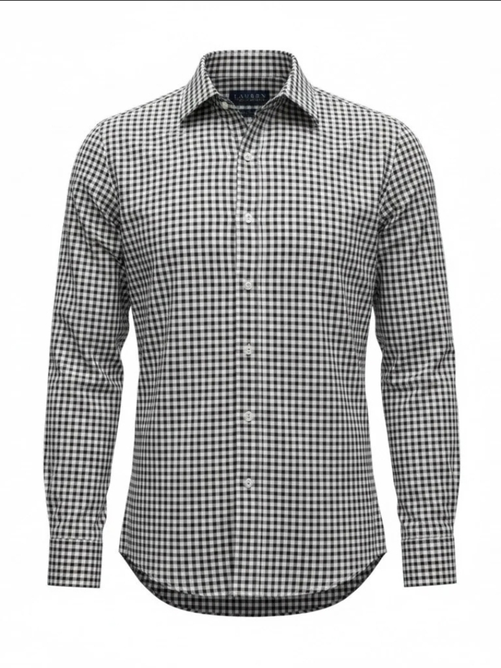 Ralph Lauren Slim Fit Non Iron Dress Shirt Mens 15 32 33 Black White Gingham
